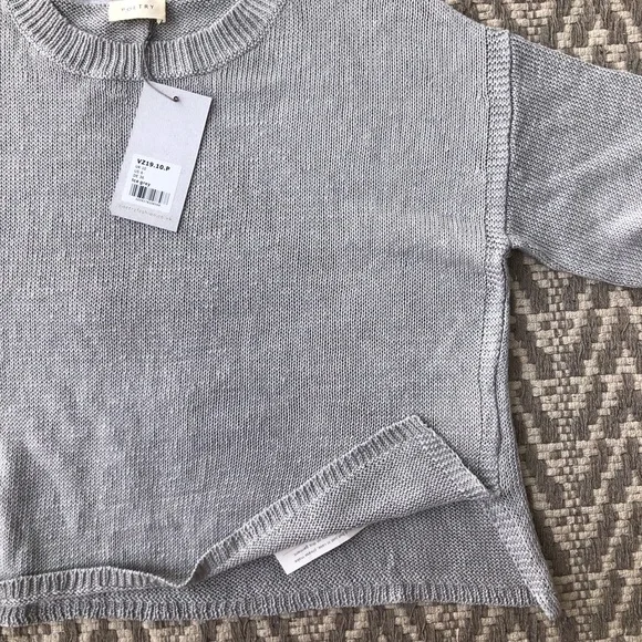 Poetry short sleeve linen knit sweater top size 6 - Picture 11 of 13
